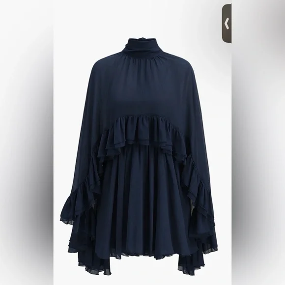 Commense Ruffle Mini Cape Dress - Picture 3 of 5